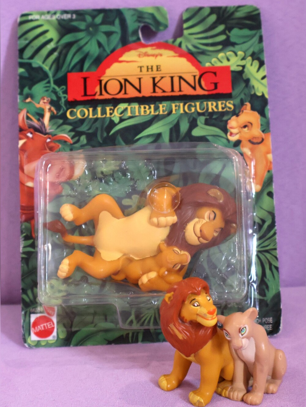 On Card! 1994 Mattel Disney Lion King Mufasa Baby Simba & Loose Figure Bundle